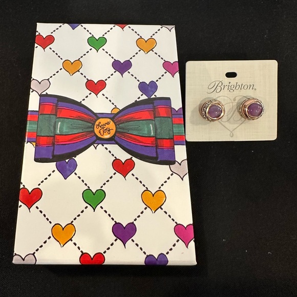 Brighton NWT Neptune’s Rings Earrings with Purple Stone and Crystals - Picture 4 of 7